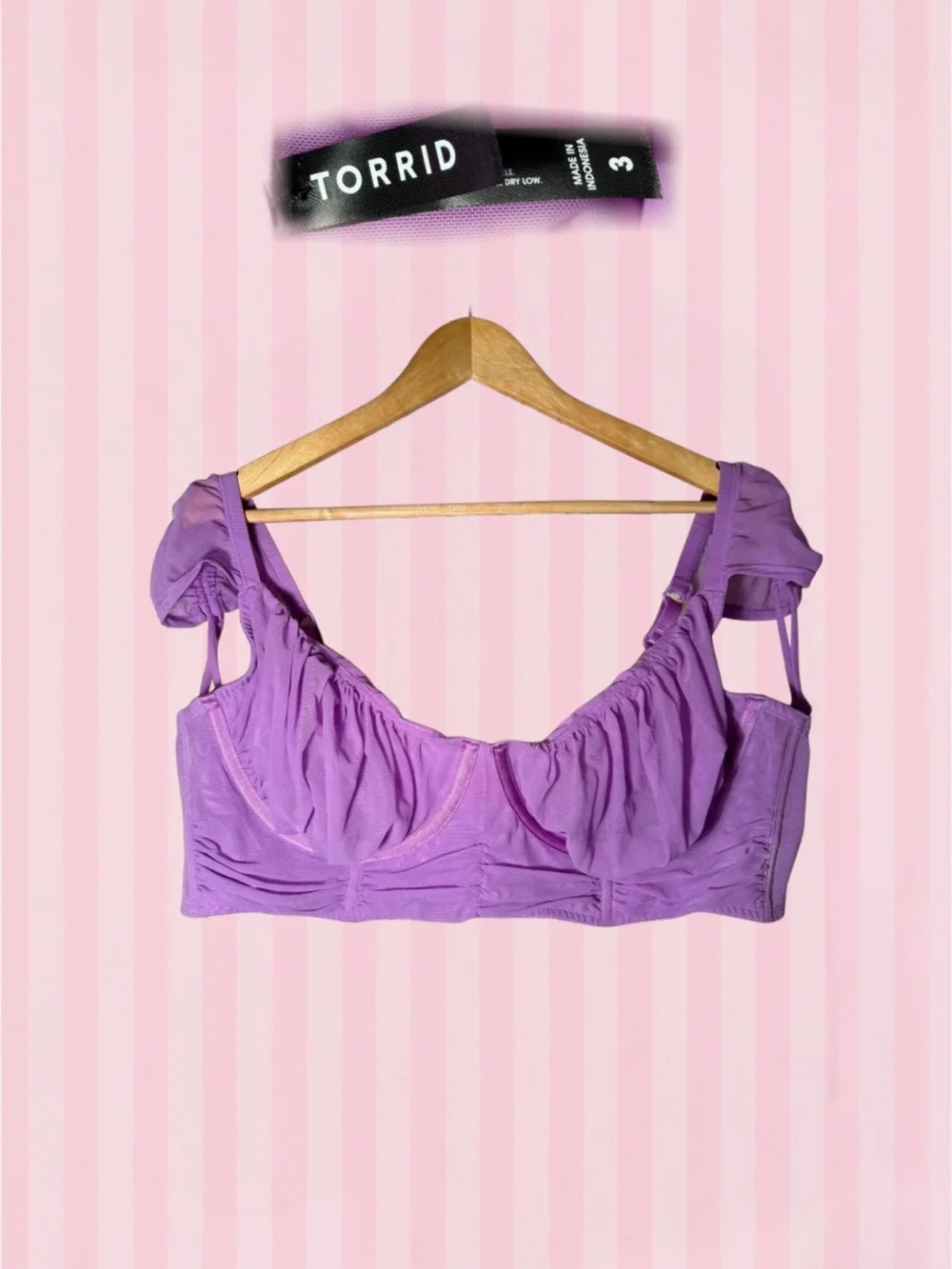 torrid Lavender Puff-Sleeve Crop Bralette
